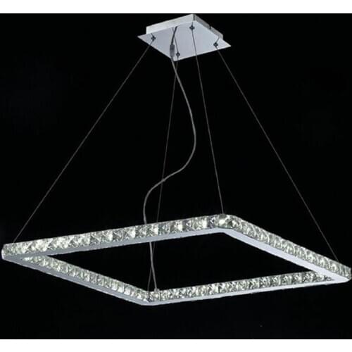 AC100-240V 20/40/60/80cm Squre LED Pendant lights Modern Crystal Lampshade Lustres hanging lamparas colgantes luminaire New