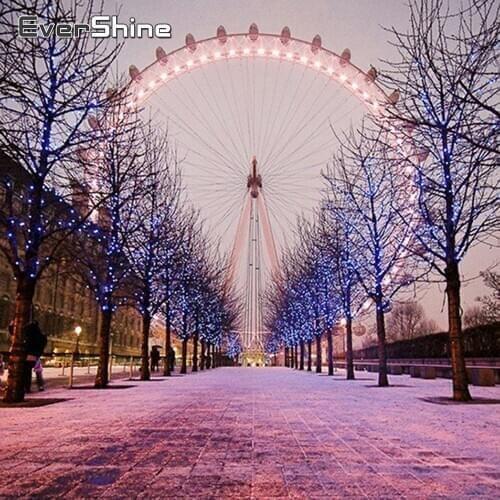 EverShine Diamond Embroidery Modern Landscape Full Square Drill Diamond Painting Ferris Wheel Diamond Mosaic Cross Stitch Kit