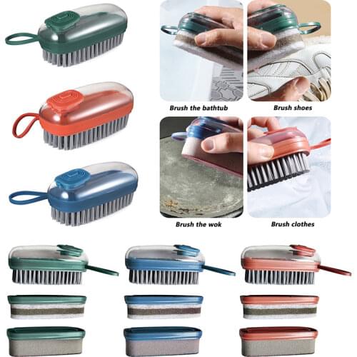 Laundry Cleaning Brush Automatic Liquid Addition Brush Household Hard Wool Shoes Washing Tools Kitchen Pot Dish