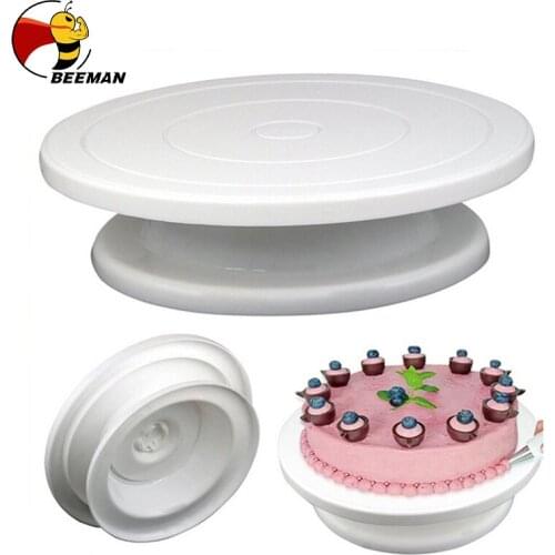 BEEMAN DIY Cake Turntable Baking Silicone Mold Cake Plate Rotating Round Cake Decorating Tools Rotary Table Pastry Cake Stand
