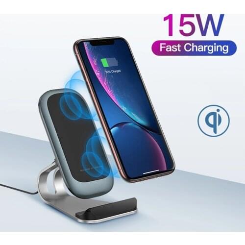 15W Qi Wireless Charger for iPhone 12 11 Pro Max Xaomi Mi 11 X Huawei Wireless Charging Dock Station Phone Holder Fast Charger
