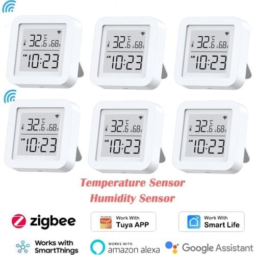 Wireless WiFi Temperature Sensor Humidity Sensor USB Power for Tuya Smartlife SmartThings APP Compatible with Alexa Google Home