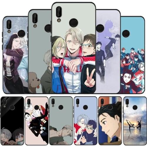 Anime yuri on ice victuri black Silicone soft Phone Case for huawei P40 P30 P20 P10 Pro P9 Lite Psmart 2019 Y6 Y9 cover