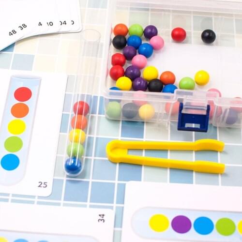 Wooden Beads Game Montessori Educational Early Learn Children Clip Ball Puzzle Preschool Toddler Toys Kids For Children Gifts