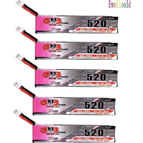 Ewellsold 2pc 5PC FPV Lipo Battery 520mAh 3.8V 80C 1S HV 4.35V PH2.0 Plug For Emax Tinyhawk LDARC TINY Cine Whoop Beta