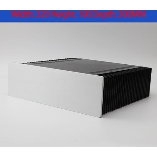 Q3 320*100*300mm All Aluminum Class A Amplifier Chassis Box House DIY with Blank Cooling Holes Amplifier Case Shell