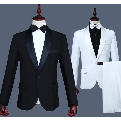 Chorus groom suits for men blazer boys prom mariage Long sleeve suits fashion slim masculino latest coat pant designs stage