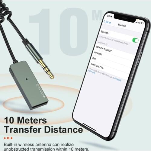 KUULAA Bluetooth 5.0 Receiver For Wireless USB Bluetooth Adapter 3.5mm 3.5 Jack Aux Audio Music Transmitter