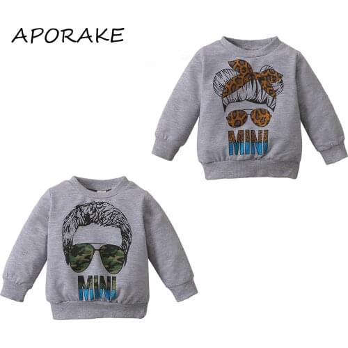2021 0-3Y Casual Toddler Girl Boy Sweatshirt Cartoon Print Long Sleeve O Neck Cotton Top Pullovers Spring Fall Outfit Clothes