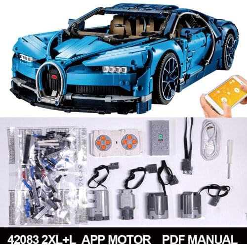 Bugatti Chiron RC Modification RC Motor Power Function Set for 42083 20086 Technic MOC Building Blocks Toys