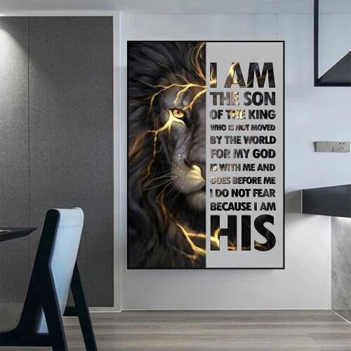 Inspirational Animal Lion Canvas Painting Motivational Wall Art Posters Prints Wall Pictures for Living Room Home Wall Cuadros