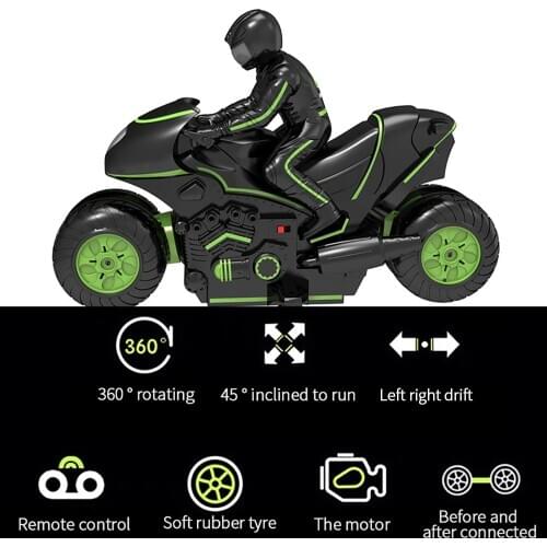 Remote Control Motorcycle 360 Degree Double Sided Stunt Car 2.4Ghz High Speed Rock Crawler RC Motorbike Vehicle Rotating Car Toy