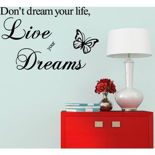 Wall Sticker Quotes Do Not Dream Your Life Wall Decal Home Decor Mural Home Bedroom decoration adesivo de paredes