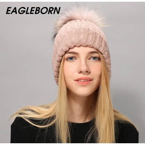 2020 New Women Winter Knit hat Hairball Fashion Winter Hats for Women Casual Winter Hats Knitting beanies Pullover Gorros Cap