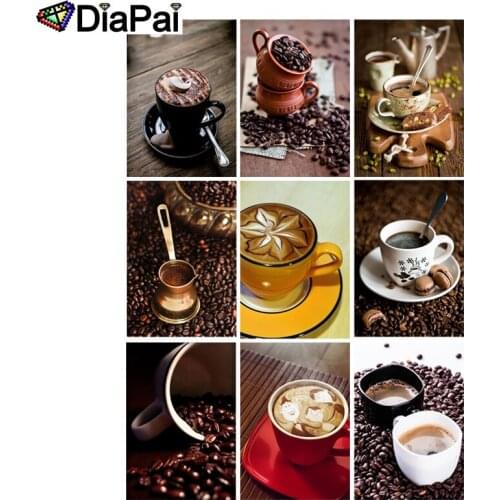 DIAPAI 100% Full Square/Round Drill 5D DIY Diamond Painting "Coffee cup landscape" 3D Embroidery Cross Stitch Home Decor