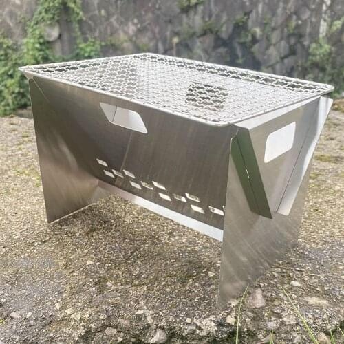 Mini Portable BBQ Grill Stove Stainless Steel Camping Picnic Charcoal Burner Barbecue Stove Household Kitchen Tool