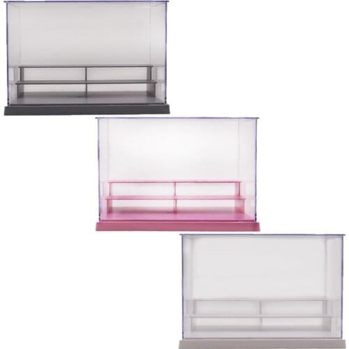 Transparent 3-Step Acrylic Display Case Jewelry Makeup Dolls Car Protective Box Stand Holder Shelf Organizer DIY Assembly
