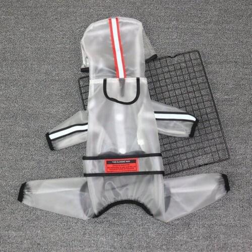 Dog PU Raincoat Transparent Light Waterproof Coat Puppy Four Feet All-Inclusive Scrub Raincoat Highly Breathable Pet Clothes