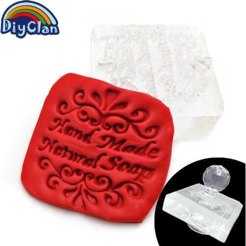 Handmade resin soap stamp mold diy "natural soap" flowers patterns organic glass soap chapter Acrylic chapters Z0145HM