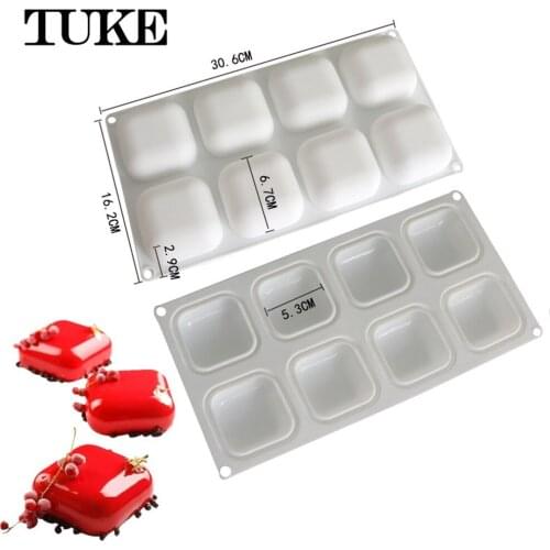 Silicone Soap Molds 8 Cavities Square Soap Mold DIY Handmade Silicone Baking Mold Moulds for Soap Making