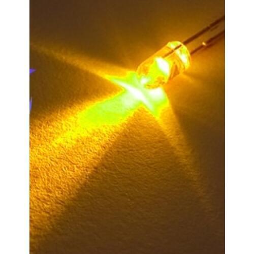 100pcs Through Hole Without Flange 3mm Yellow Candle Flickering LED Diode
