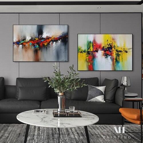 Modern Abstract Colorful Art Poster Oil Painting Style Canvas Painting For Living Room Wall Art Decorative Pictures Home Decor