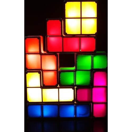 Tetris DIY Light Creative Colorful Children Birthday Festival Gift Household Modern Simple Style High Quality Tetris Night Light