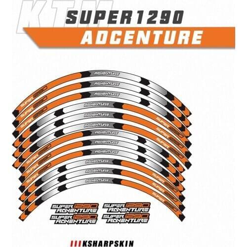 Motorcycle Racing equipment Wheel Tire Rim Decoration Adhesive Reflective Decal Sticker For KTM SUPER 1290 ADVENTURE 2017 1290