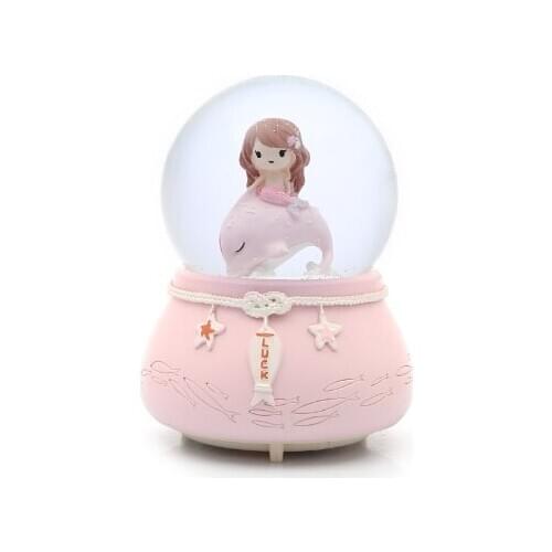 Luminous Musical Big size Snow Globe Mermaid Figured Glass Globe