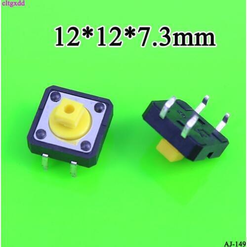 Cltgxdd 12x12x7.3 mm Tactile Switches Yellow Square Push Button Tact Switch 12*12*7.3 mm 4p SMT Vertical Micro switch