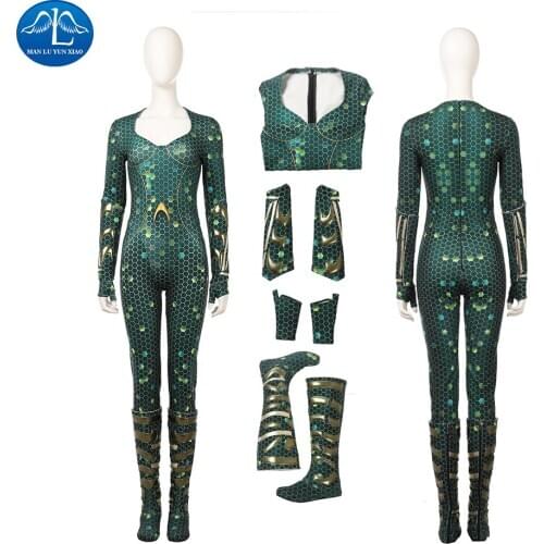 High Quality Quinn Mera Cosplay Costume 3D Print Queen princess Mera JY Costumes Zentai Catsuit Aquaman Superhero Suit