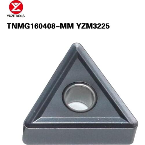 YUZETOOLS 10pcs TNMG160412-MM YZM3225 CNC Turning Lathe tainless Steel Processing Machining Cutter Tungsten Carbide Inserts