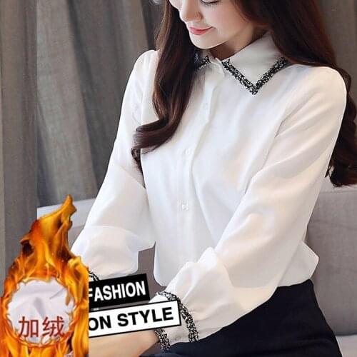 Women Blouse Autumn Winter White Casual Womens Shirt Long Sleeve Lace Chiffon Blusas Ropa De Mujer