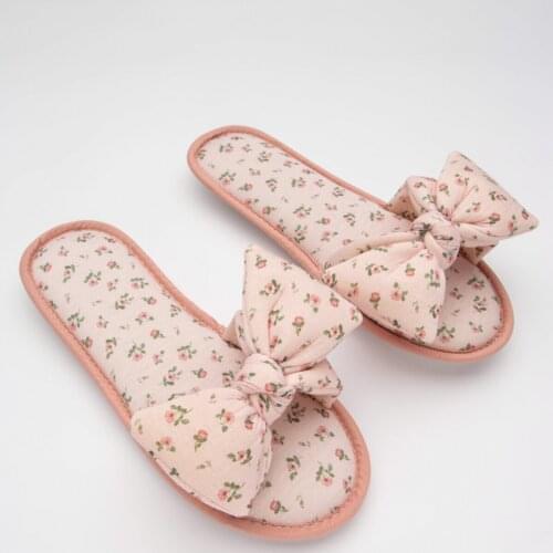 Womens Open Pink Rose Slippers