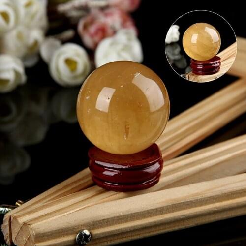1pc Citrine Crystal Sphere Natural Citrine Quartz Crystal Sphere Ball Healing Gemstone Decorative Ornaments 40mm