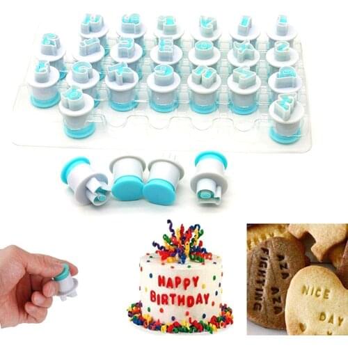 10 Pcs Cake Mould Lowercase Capital Letter Number Cookie Biscuit Baking Plunger Mold Wholesale Baking Accessories Bakeware 2021