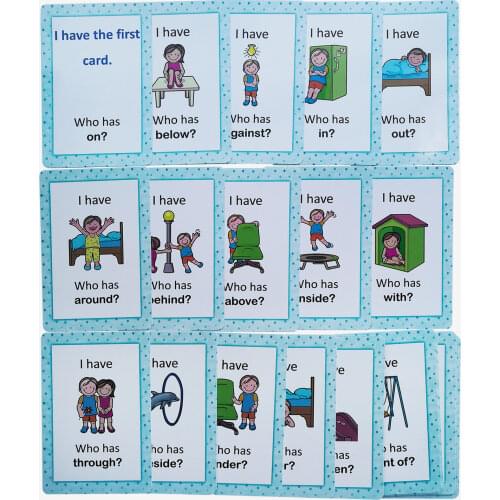21Pcs /set I Have... Who Has.. Digital English Game Card English Flash Card Pocket Flash Card Learning Educational for Children