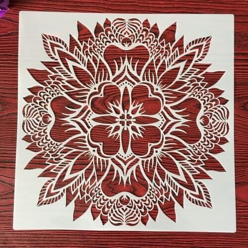 30 *30cm DIY stencil painting template retro pattern model wax paper tile wall floor furniture decorative painting mold mandala