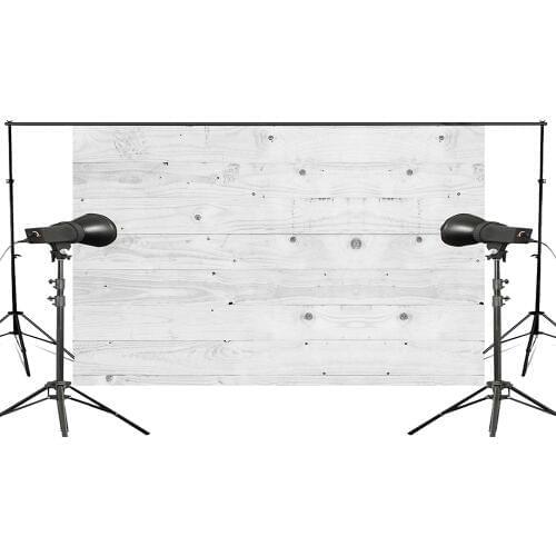 5x7ft Wooden Wall Photography Background Bright White Wood Floor Photo Backdrops