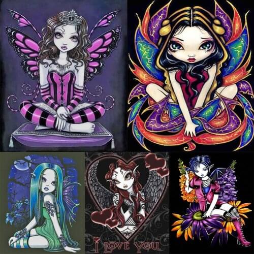 Big Eyes Doll DIY 5D Diamond Painting Full Round Drill Cartoon Series Home Decoration Gift Creative Diamond Hanging Painting Kit