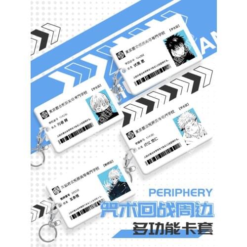 Anime Jujutsu Kaisen Gojo Satoru RNanami Kento Inumaki Toge ID Bus Bank Student Card Holder Keychain Card Case Box Pendant Toy