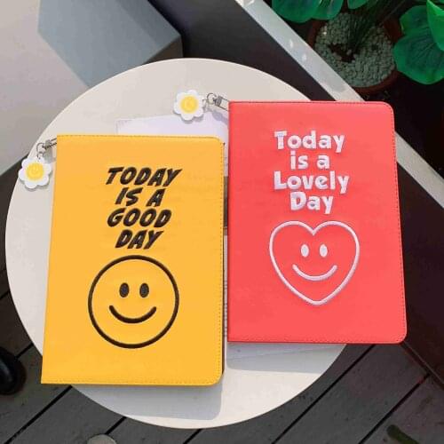 Happy Day Lovely Bear Flower Tablet Case For iPad 6th Air 1 2 3 Mini 4 5 Pro 9.7 2017 2018 2020 Cover
