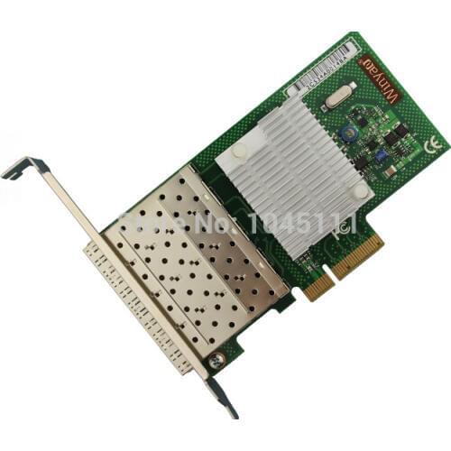 Winyao WY580F4-SFP Quad Port SFP Gigabit Ethernet PCI-E Server Network Adapter Card NIC Intel82580EB Chipset