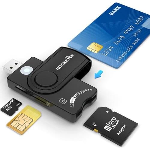 For Windows 7 8 10 Linux OS, USB SIM smart card reader, for bank card IC / ID EMV SD TF MMC card reader USB-CCID ISO 7816