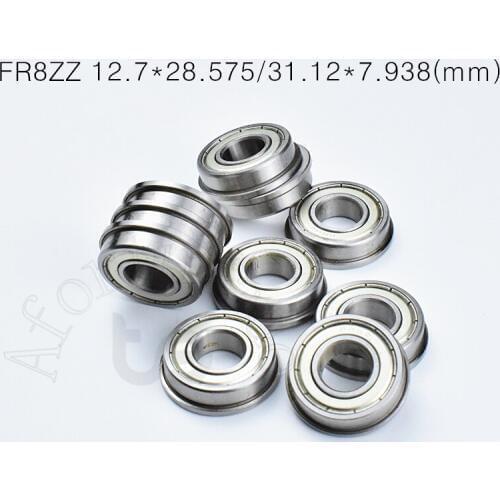 FR8ZZ 12.7*28.575/31.12*7.938mm 10pieces Flange bearings Metal Sealed Shielded Miniature Mini Bearing FR8 FR8Z