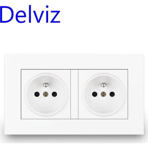Delviz French Standard Socket, USB Charger Port for Mobile,Household Wall light 2 way switch panel,2A Dual USB Wall Power Outlet
