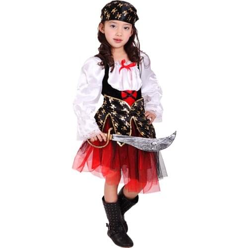 Best selling Halloween European and American masquerade party costume cosplay pirate girl cute luxury pirate stage costumes