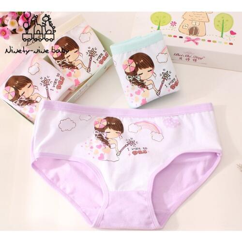 6pcs Girls Cotton Panties Children Underwear Lovely Cartoon Printed Soft Comfortable Briefs for girls Breathable Underpants