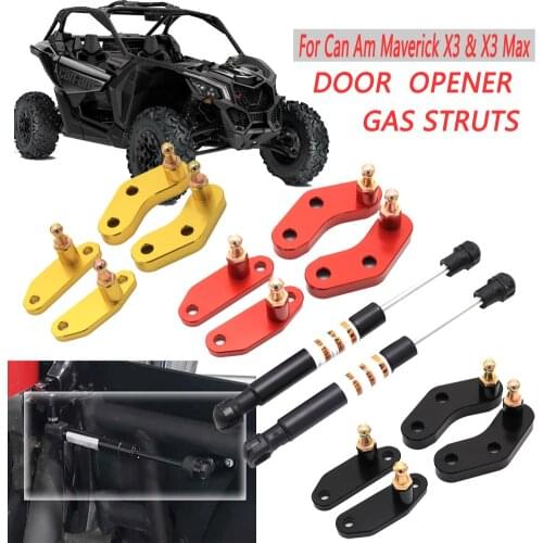 Billet Aluminum Anodized Front and Rear Door Opener Gas Struts Set For Can Am Maverick X3 & X3 Max 2017 2018 2019 2020 2021