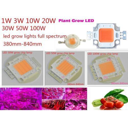 LED High Power Epistar COB LED Chip 1W 3W 10W 20W 30W 50W 100W 380-840nm 35mil led plant lights Light Source Excellent Quality